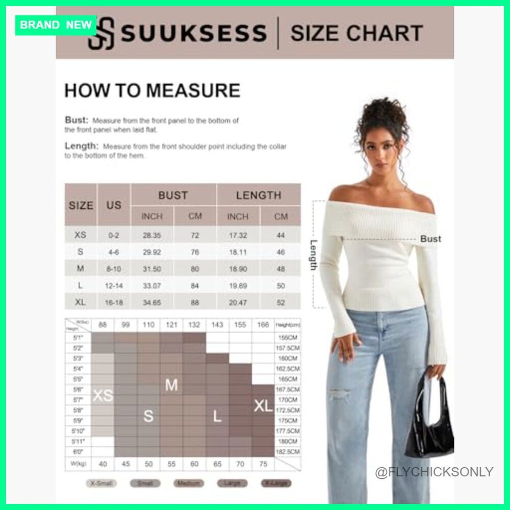 Off Shoulder Ribbed Knit Sweater Pullover Long Sl… - image 6